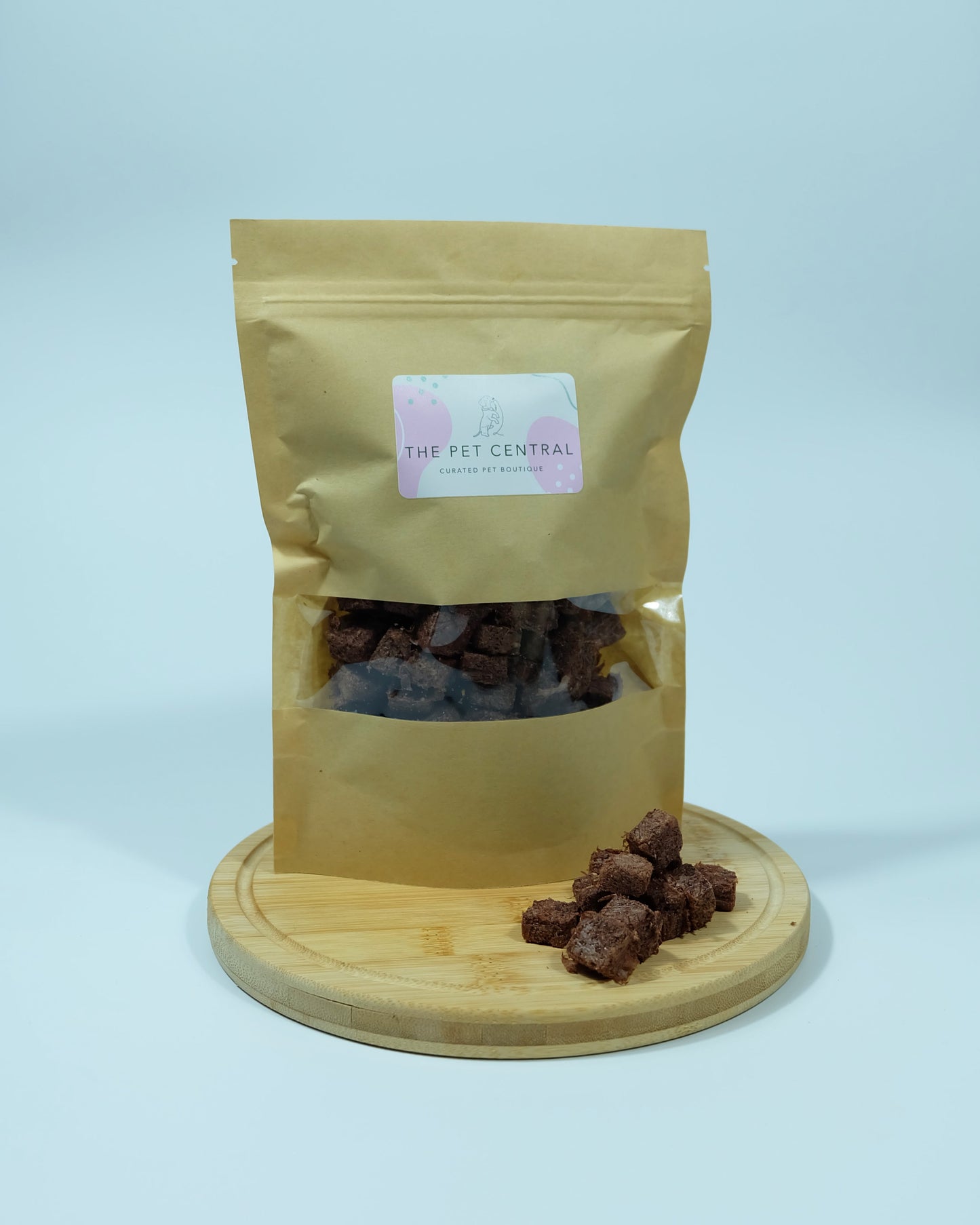 Freeze-dried kangaroo dog and cat treats – 80g pack with visible pieces in front – healthy Australian pet food