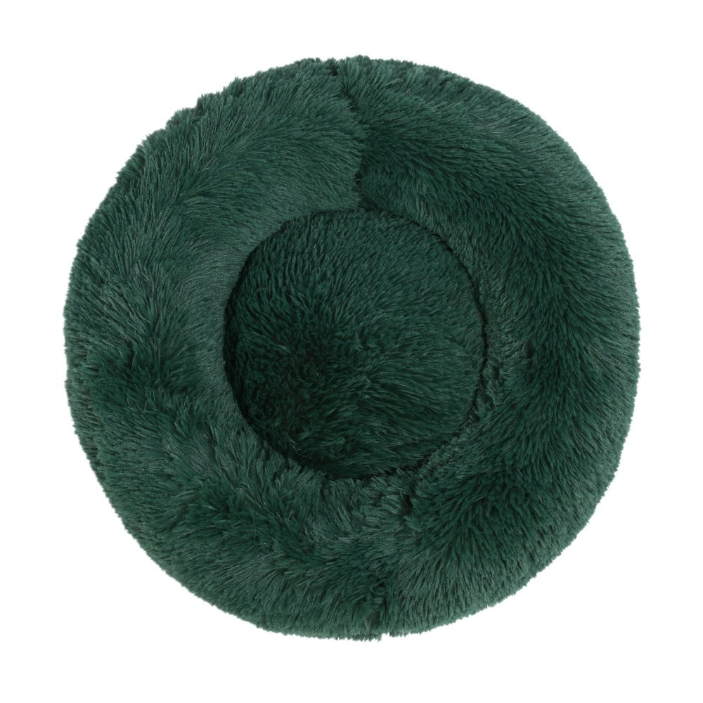 Shaggy Faux Fur Donut Calming Pet Nest Bed - Eden Green Charlie's Pet Products