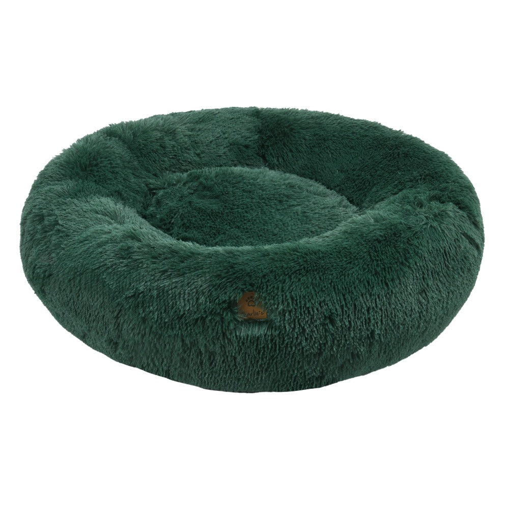 Shaggy Faux Fur Donut Calming Pet Nest Bed - Eden Green Charlie's Pet Products