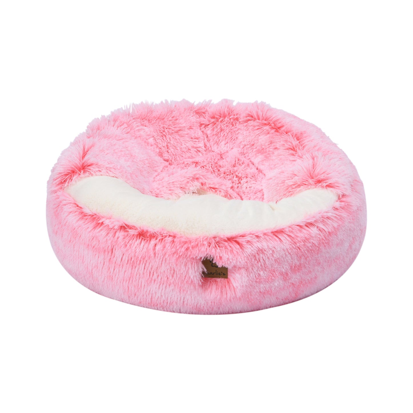 Snookie Hooded Pet Bed in Faux Fur - Ombre Pink Charlie's Pet Products