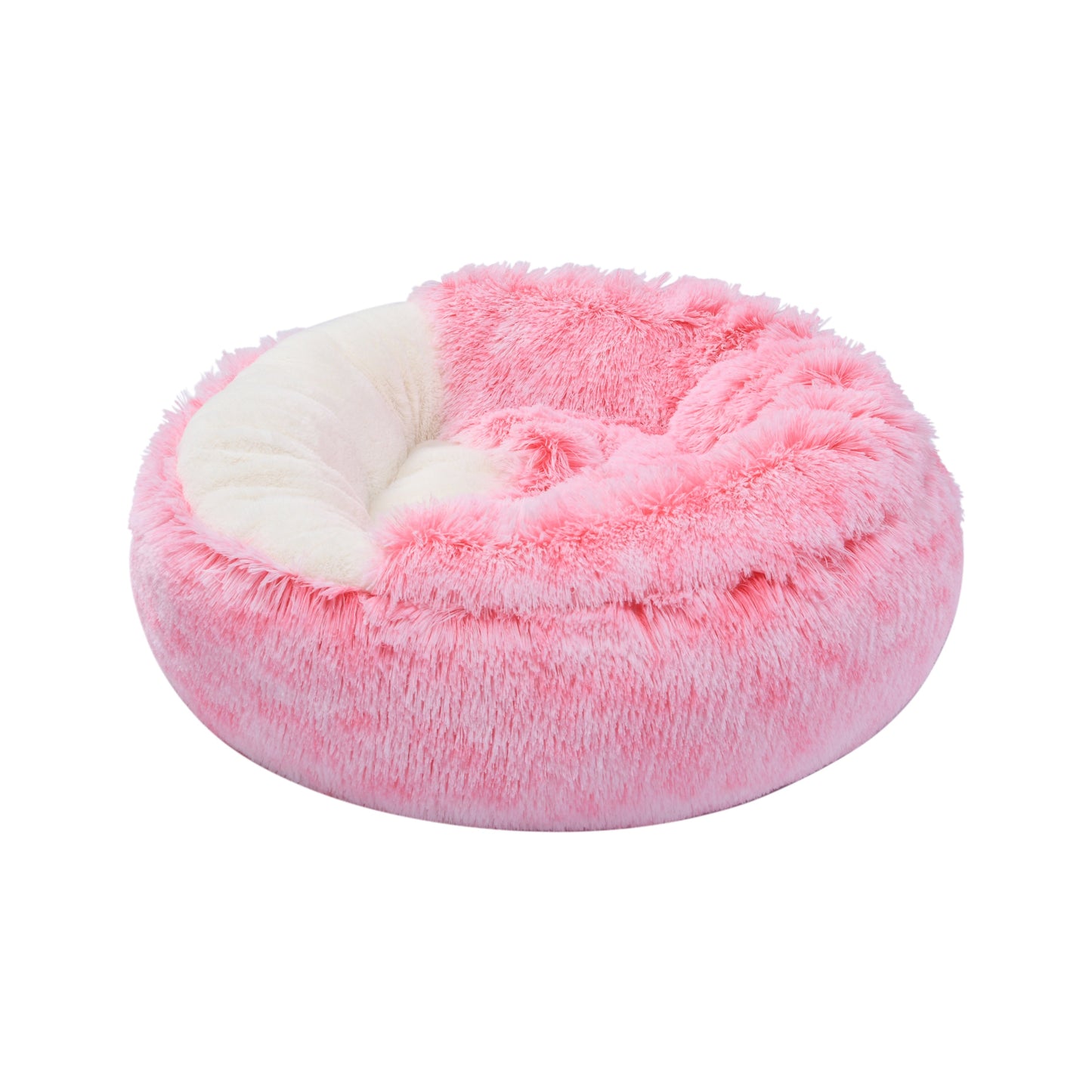 Snookie Hooded Pet Bed in Faux Fur - Ombre Pink Charlie's Pet Products