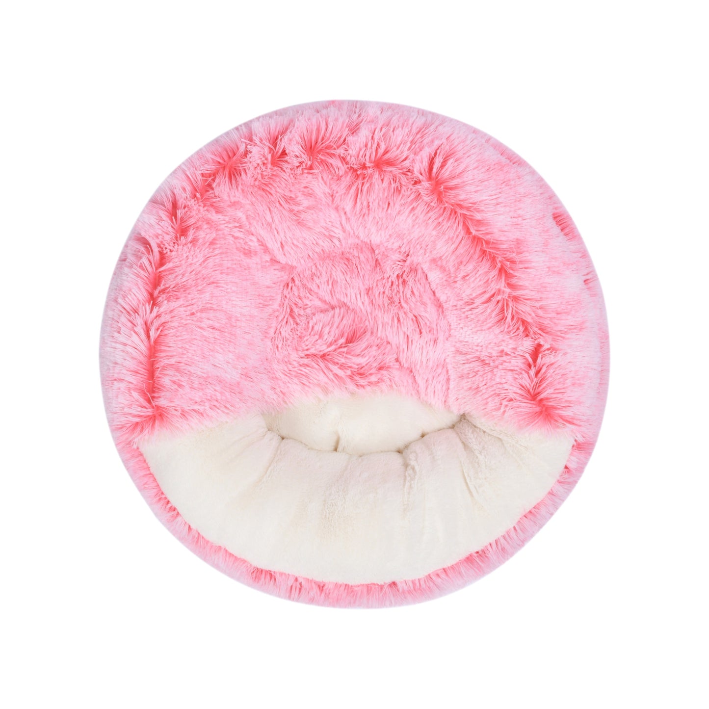Snookie Hooded Pet Bed in Faux Fur - Ombre Pink Charlie's Pet Products