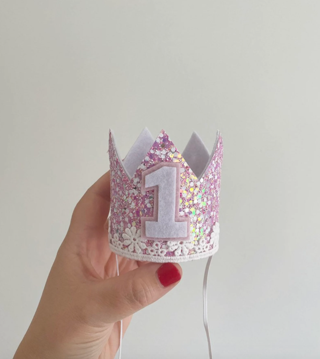Pink Glitter Dog Birthday Crown