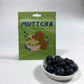 Blueberry Muttcha doggie blueberry matcha latte sachet beside fresh Australian blueberries
