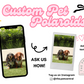 Custom pet Polaroid print featuring a dog, displayed on a plain background."