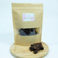 Kraft bag with 80g Emu Jerky and Emu Jerky in front of the packaging