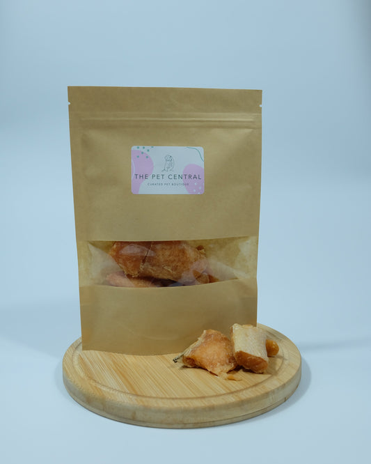 Freeze-dried salmon belly dog and cat treats – 80g pack with visible pieces – natural omega-rich snack