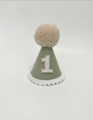 Mineral Green Felt Dog Party Hat