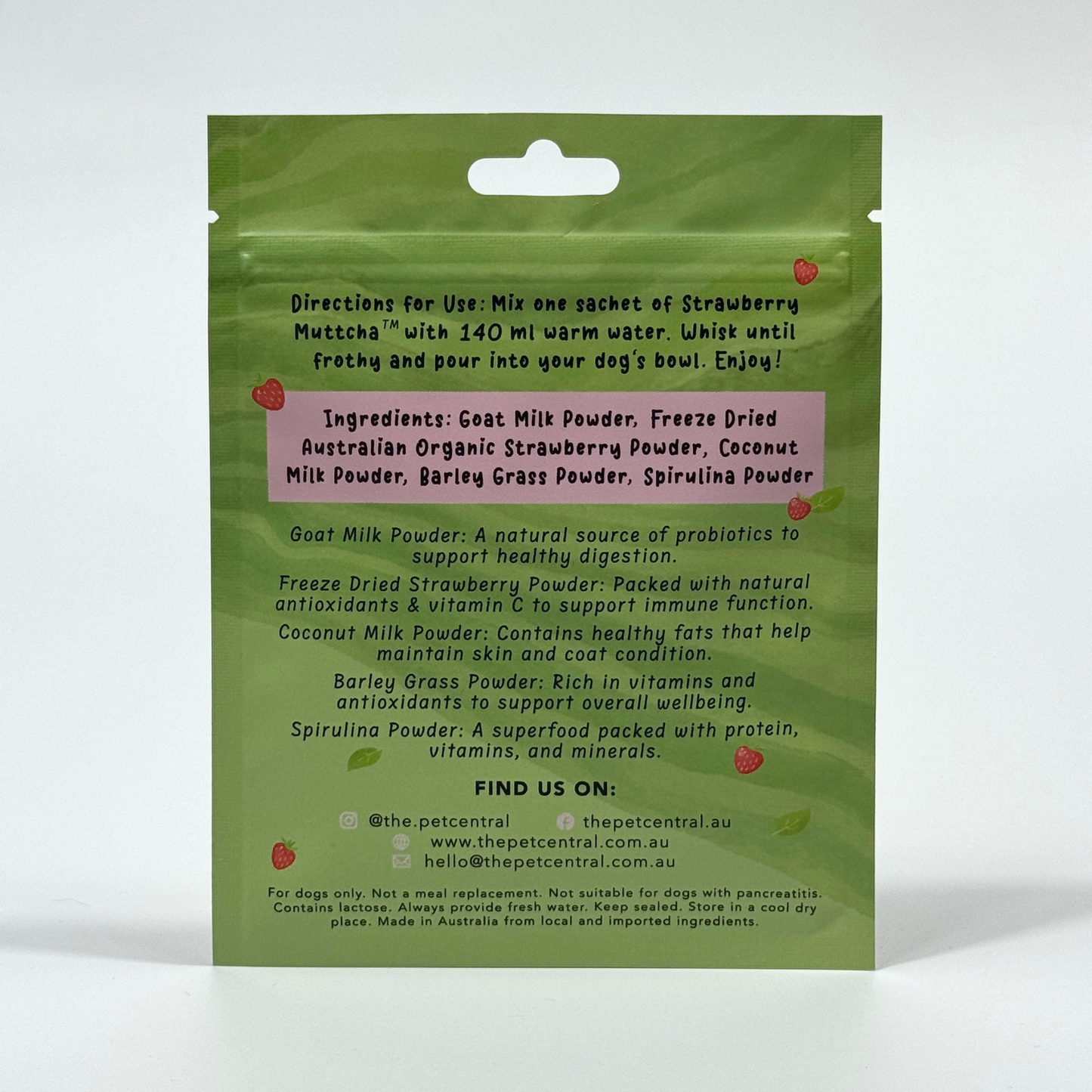 Strawberry Muttcha® - Doggie Strawberry Matcha Latte
