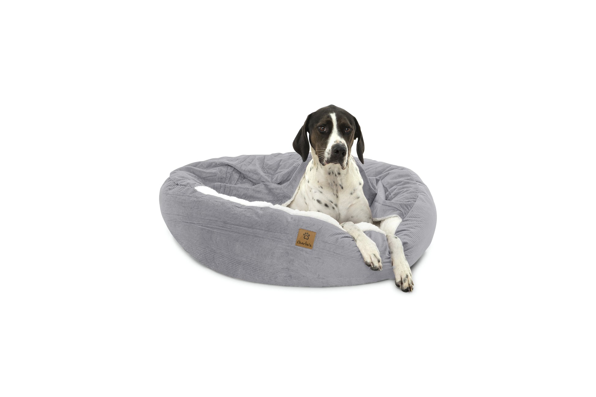 Snookie Hooded Pet Bed in Corduroy - Dove Grey Charlie's Pet Products