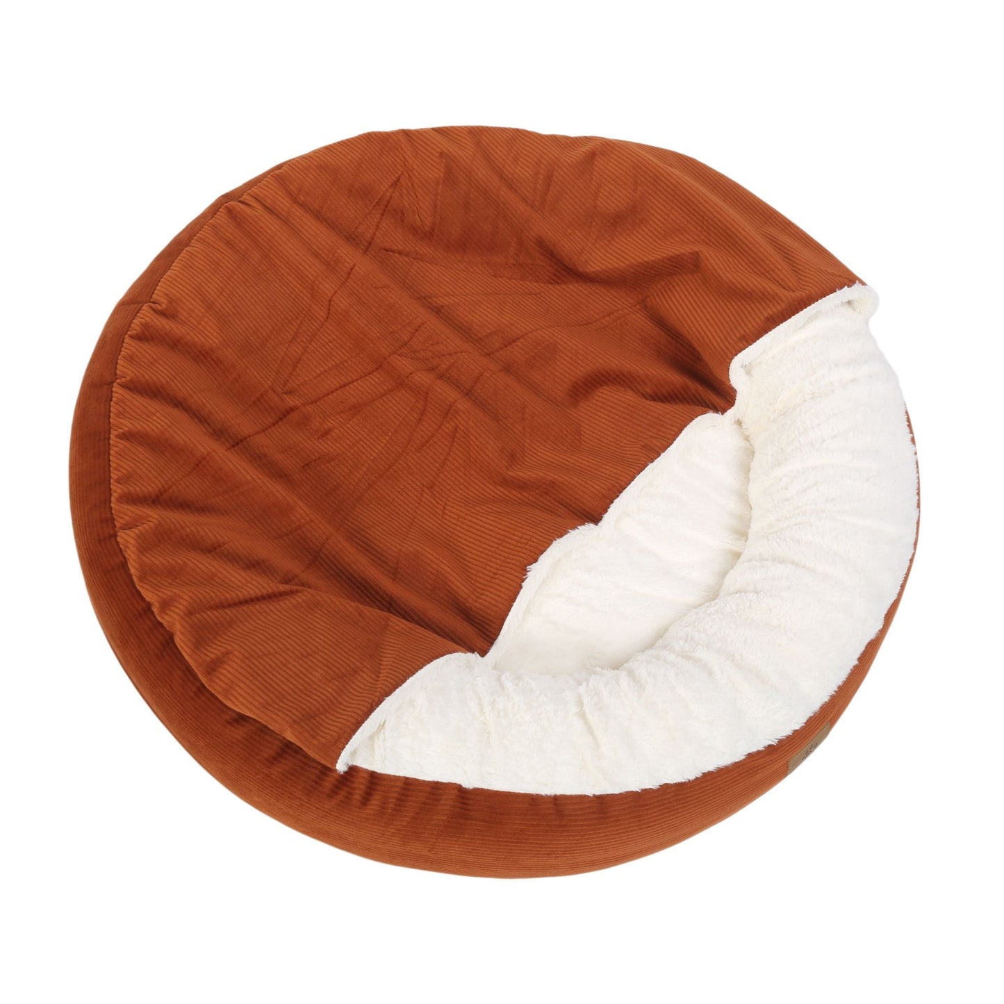 Snookie Hooded Pet Bed in Corduroy - Terracotta Charlie's Pet Products