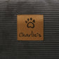 Snookie Hooded Pet Bed in Corduroy - Charcoal Charlie's Pet Products