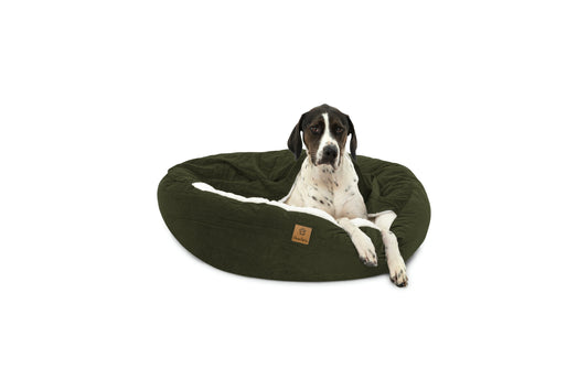 Snookie Hooded Pet Bed in Corduroy - Dark Olive Green Charlie's Pet Products