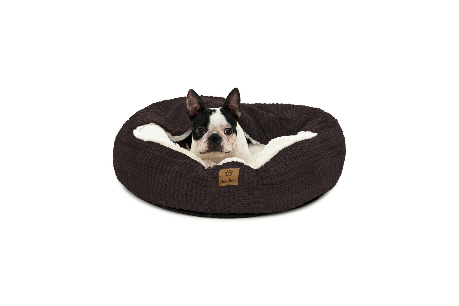 Snookie Hooded Pet Bed in Corncob - Espresso/Latte Charlie's Pet Products