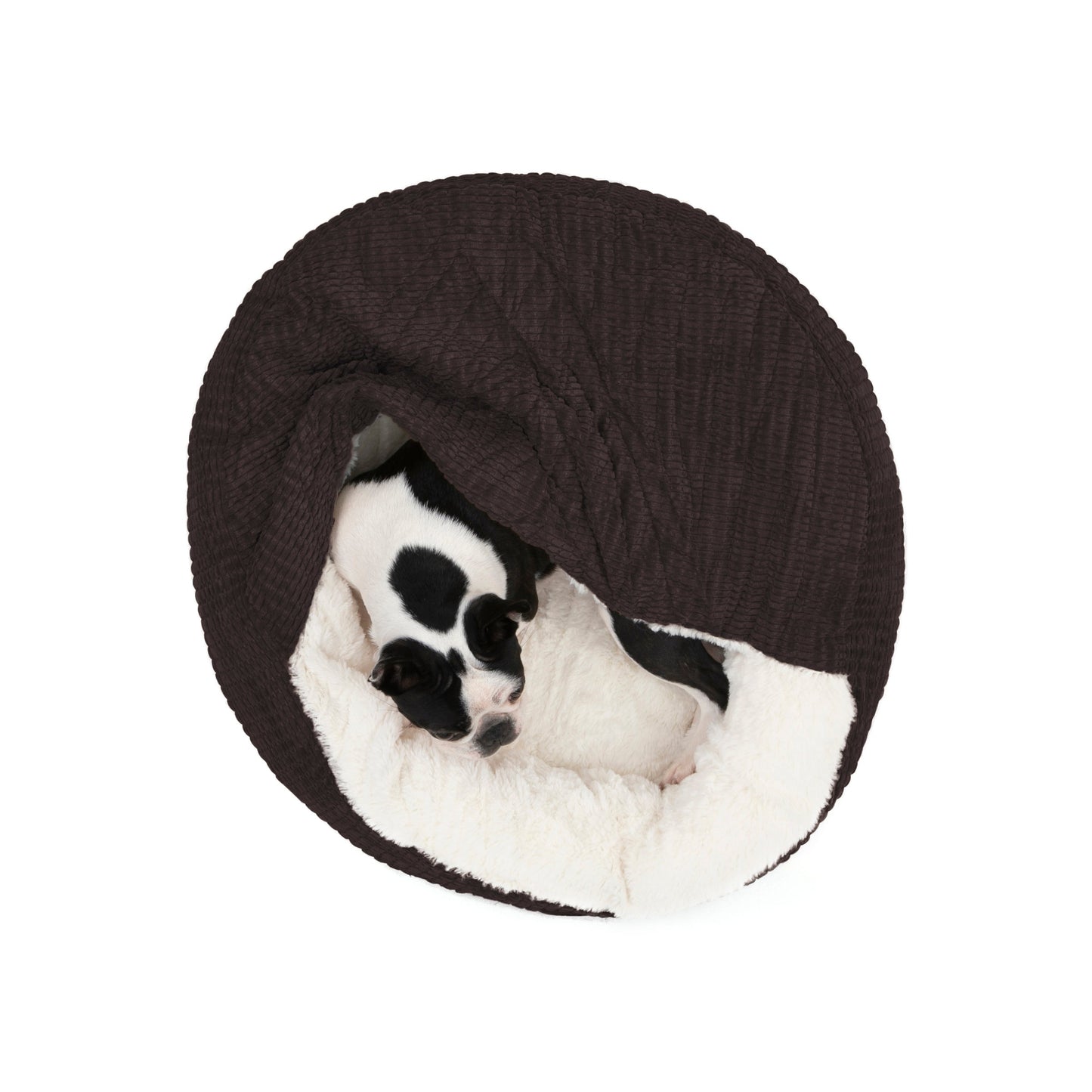 Snookie Hooded Pet Bed in Corncob - Espresso/Latte Charlie's Pet Products