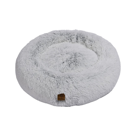 Shaggy Faux Fur Donut Calming Pet Nest Bed - Artic White Chinchilla Charlie's Pet Products