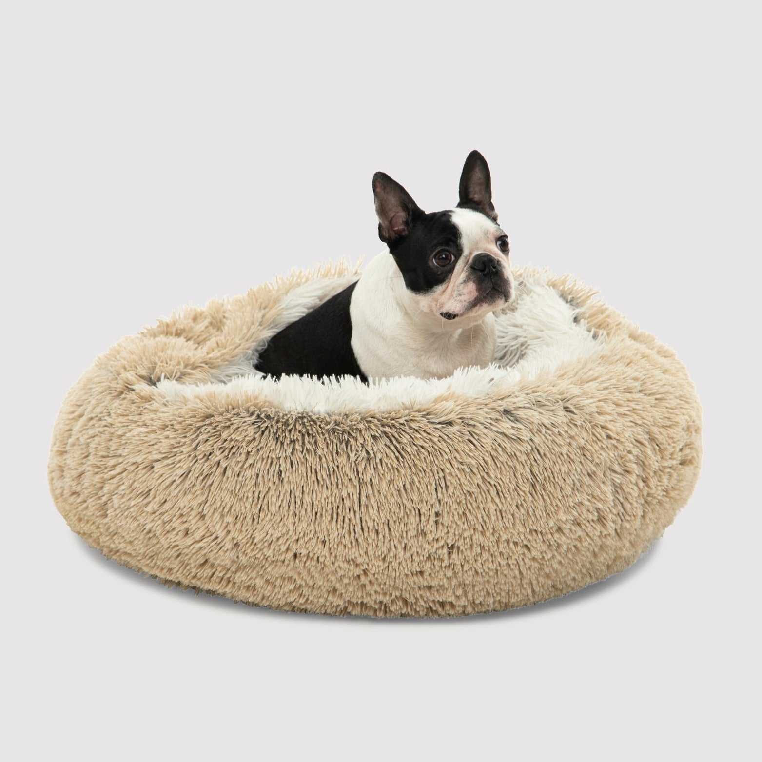 Snookie Hooded Pet Bed in Faux Fur - Cream/Artic White Charlie's Pet Products