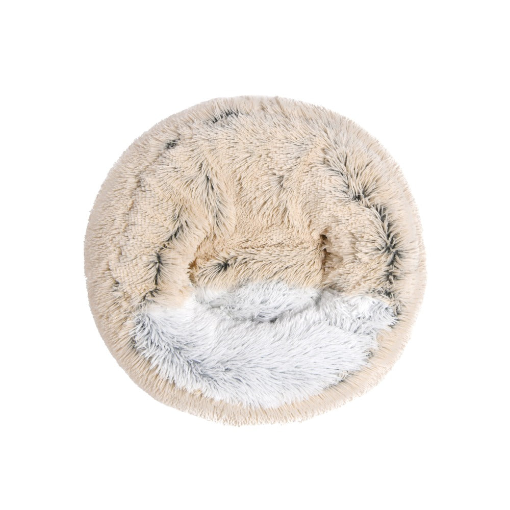 Snookie Hooded Pet Bed in Faux Fur - Cream/Artic White Charlie's Pet Products