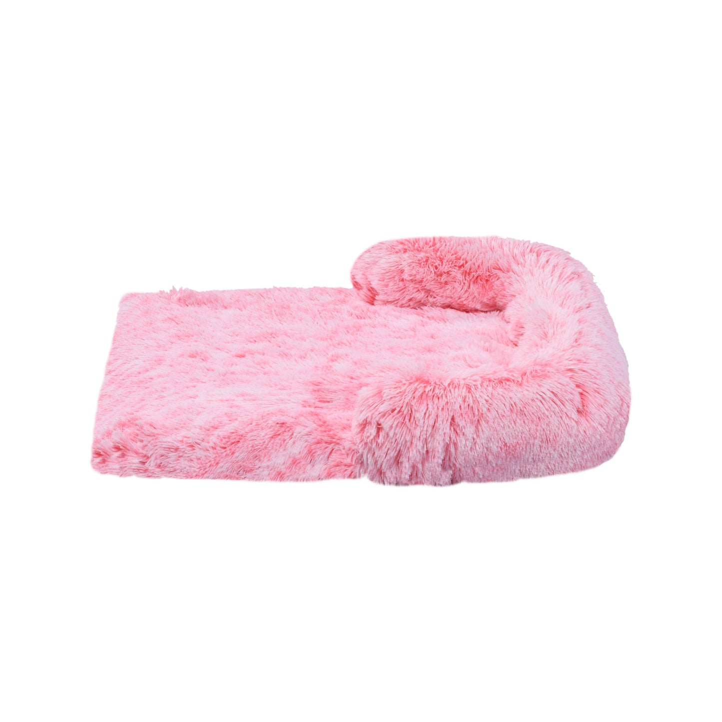 Shaggy Faux Fur Bolster Sofa Protector Pet Bed - Ombre Pink Charlie's Pet Products