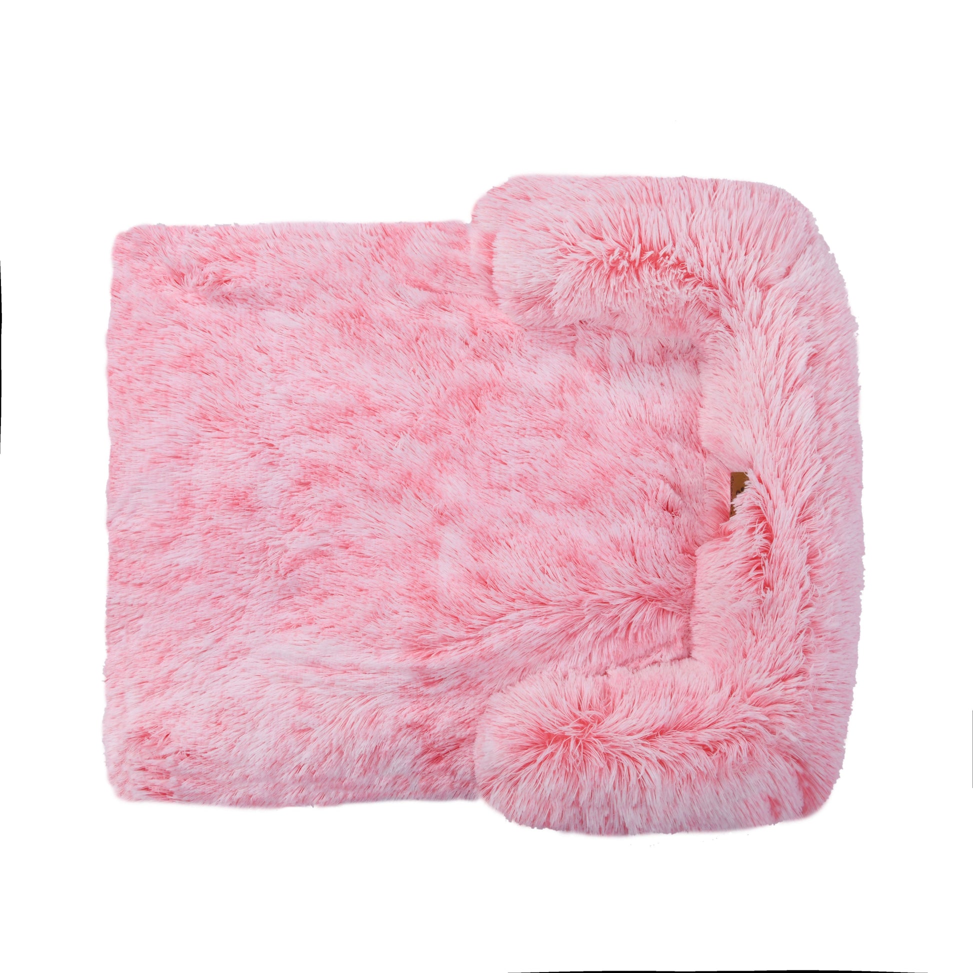 Shaggy Faux Fur Bolster Sofa Protector Pet Bed - Ombre Pink Charlie's Pet Products