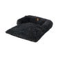 Shaggy Faux Fur Bolster Sofa Protector Pet Bed - Charcoal Charlie's Pet Products