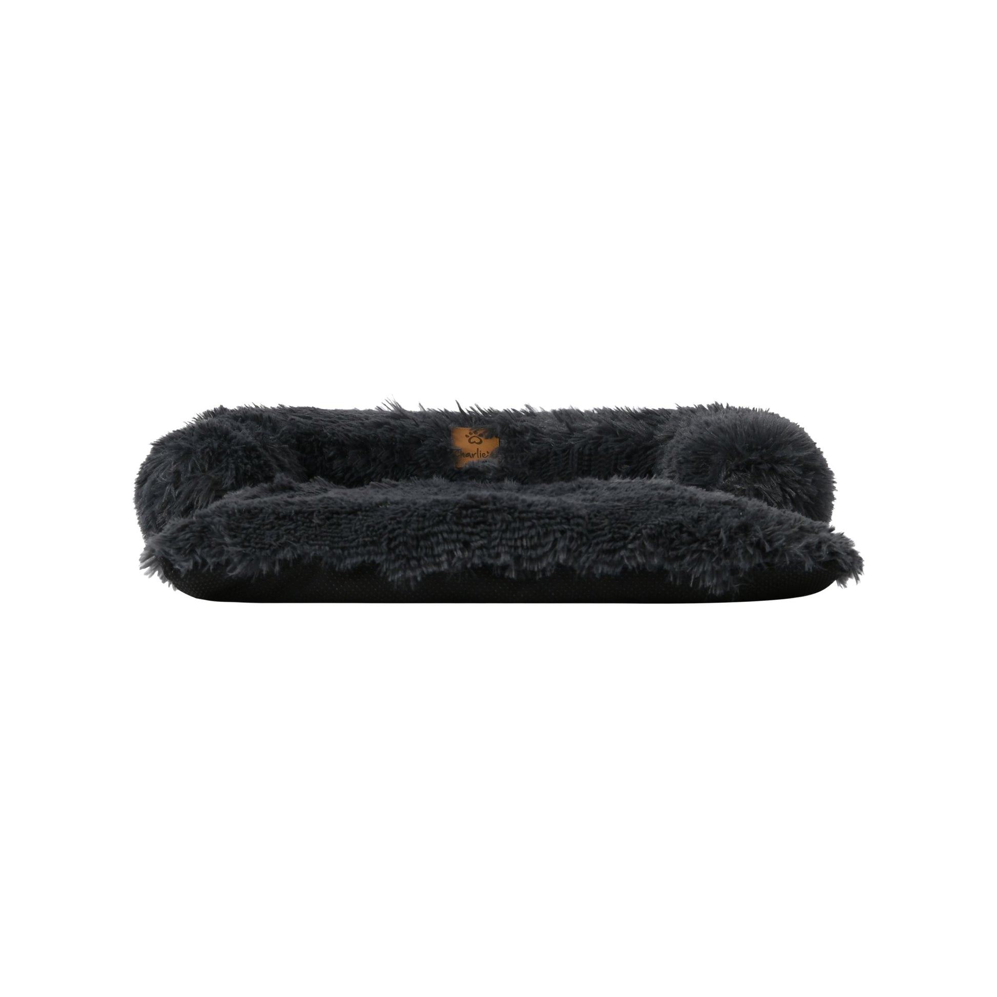 Shaggy Faux Fur Bolster Sofa Protector Pet Bed - Charcoal Charlie's Pet Products