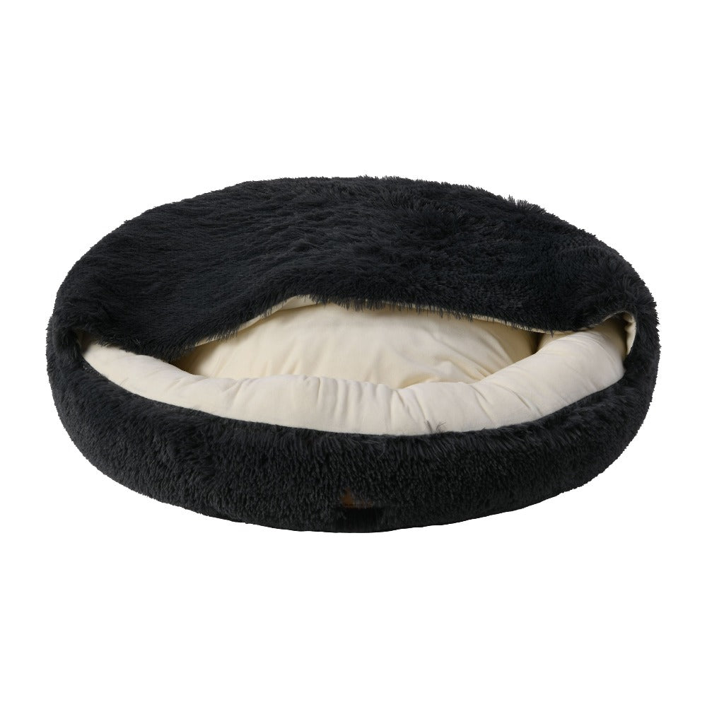 Snoodie Faux Fur Pet Cave with Removable Cover Charcoal Charlie's Pet Products