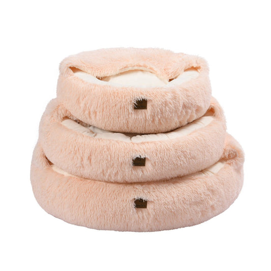 Snoodie Faux Fur Pet Cave with Removable Cover Soft Beige Charlie's Pet Products