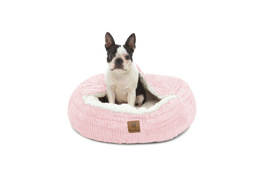 Snookie Hooded Pet Bed in Corncob - Pink Charlie's Pet Products