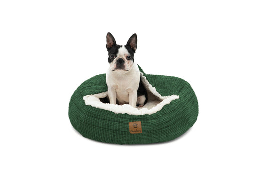 Snookie Hooded Pet Bed in Corncob - Eden Green Charlie's Pet Products