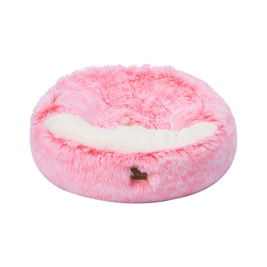 Snookie Hooded Pet Bed in Faux Fur - Ombre Pink Charlie's Pet Products