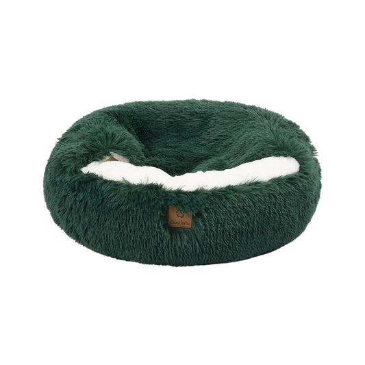 Snookie Hooded Pet Bed in Faux Fur - Eden Green Charlie's Pet Products