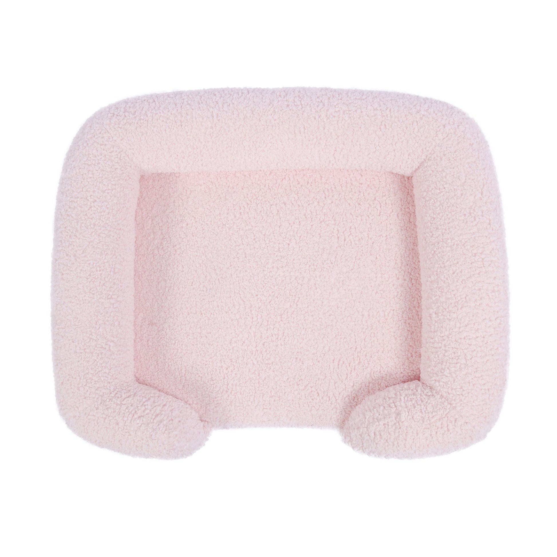 Teddy Fleece Memory Foam Sofa Pet Bed with Bolster - Pink Charlie's Pet Products