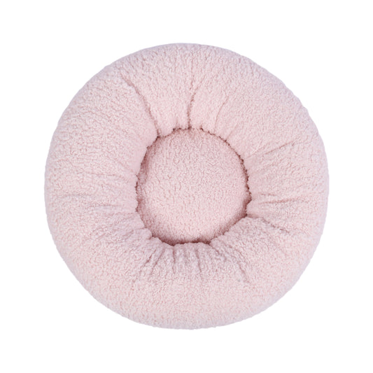 Teddy Fleece Round Donut Pet Bed - Pink Charlie's Pet Products