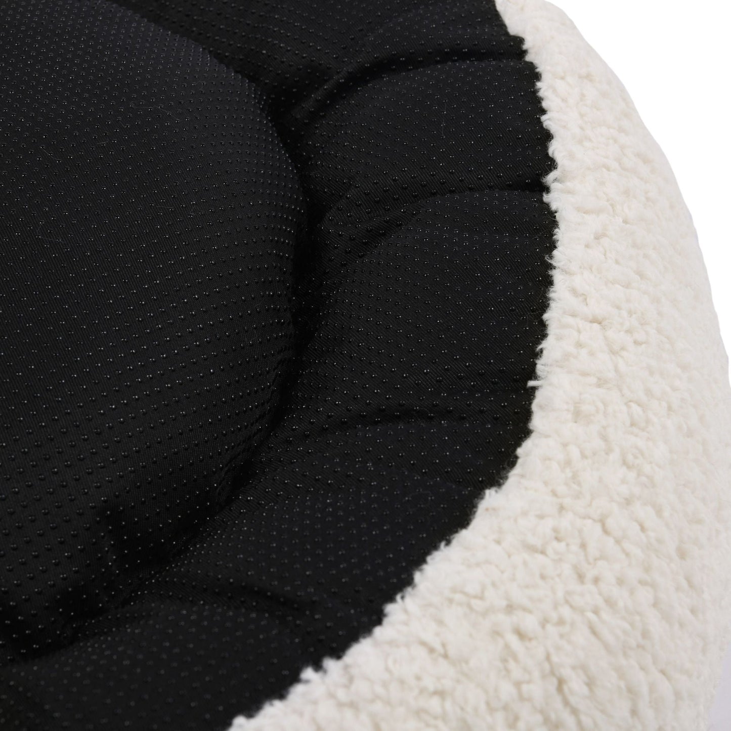 Teddy Fleece Round Donut Pet Bed - Cream Charlie's Pet Products