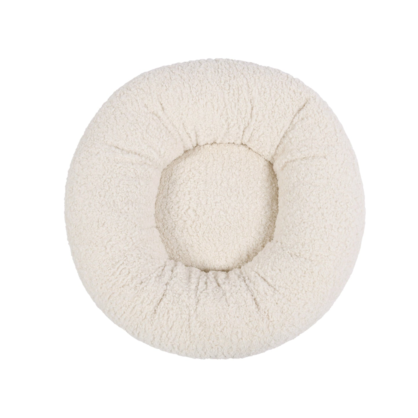 Teddy Fleece Round Donut Pet Bed - Cream Charlie's Pet Products