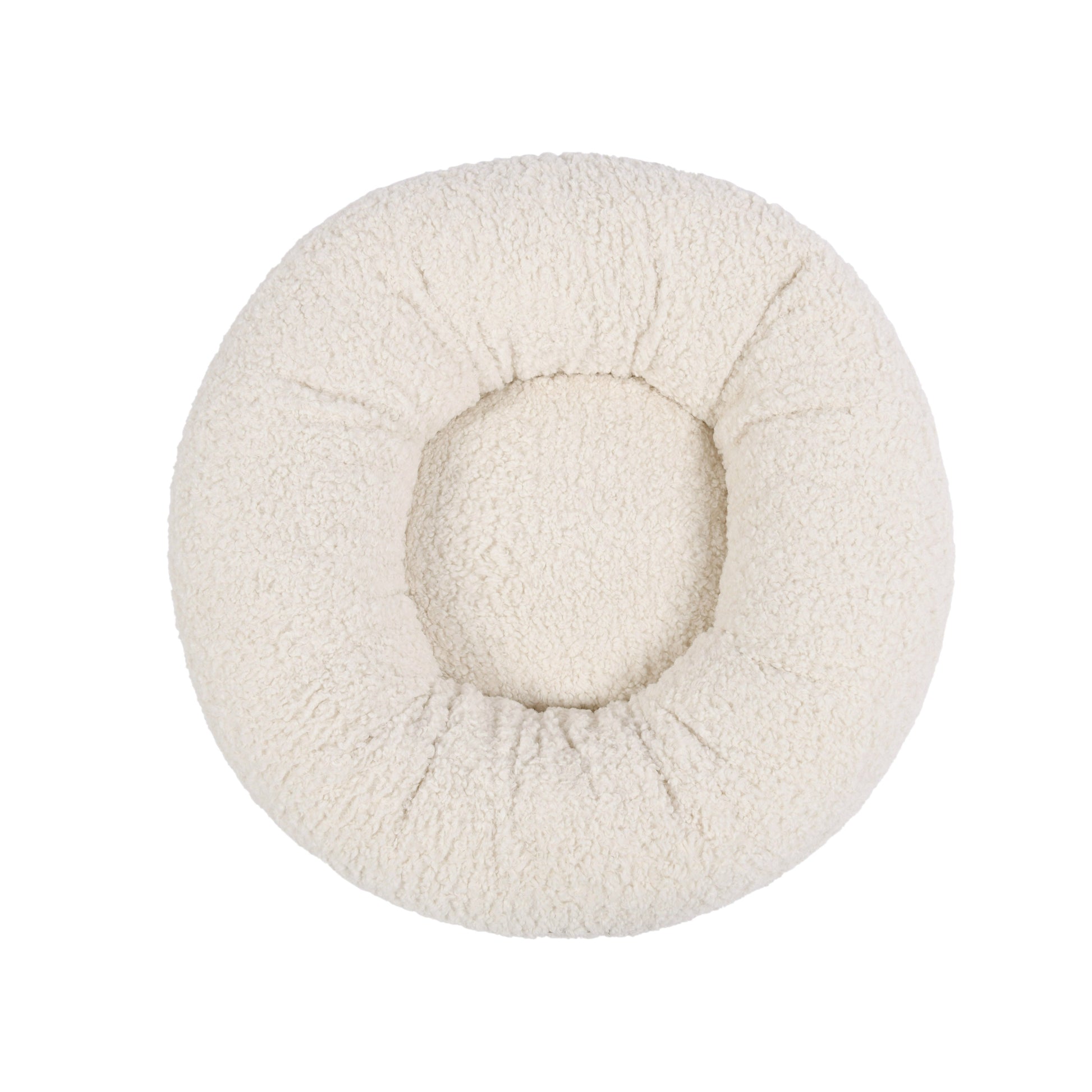 Teddy Fleece Round Donut Pet Bed - Cream Charlie's Pet Products