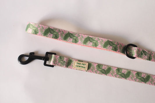 The Pet Central Tropical Bloom dog lead with black hardware