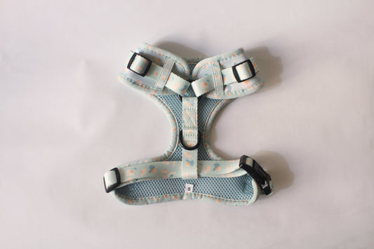 The Pet Central Blue Cheetah Dog Harness (Back)
