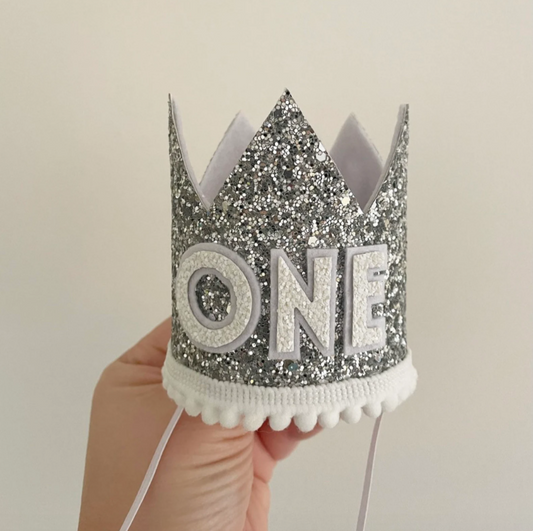 Silver and White Dog Birthday Crown