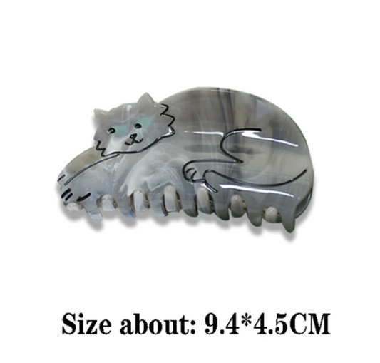 Grey Cat Hair Clip