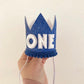 White and Blue Dog Birthday Crown