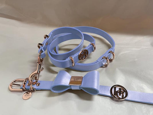 Leather Bow Collar - Lilac